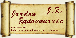 Jordan Radovanović vizit kartica